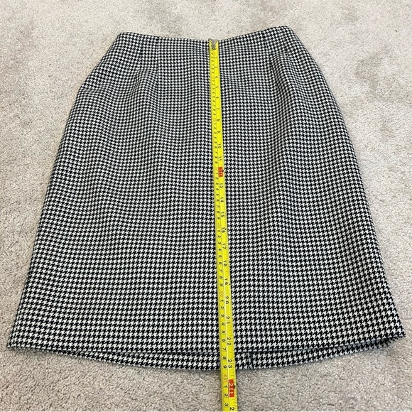 JONES New York black white houndstooth check wool pencil skirt Sz 10 - Picture 10 of 11